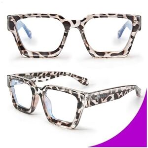 Blue Light Blocking Glasses Rectangle Chic Preppy Look Tortoise Frame Eyeglasses
